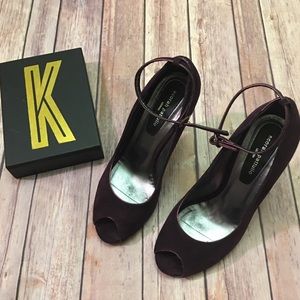 SCORAH PATTULLO London Suede Plum Heels Size 38.5